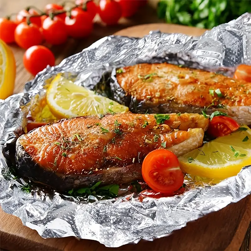 Fish in aluminum foil