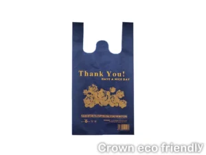 1/6 Size Black 24 MIC - Plastic T-Shirt Bag - 400/Case