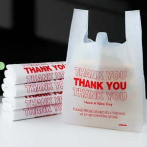 white plastic thank you bags